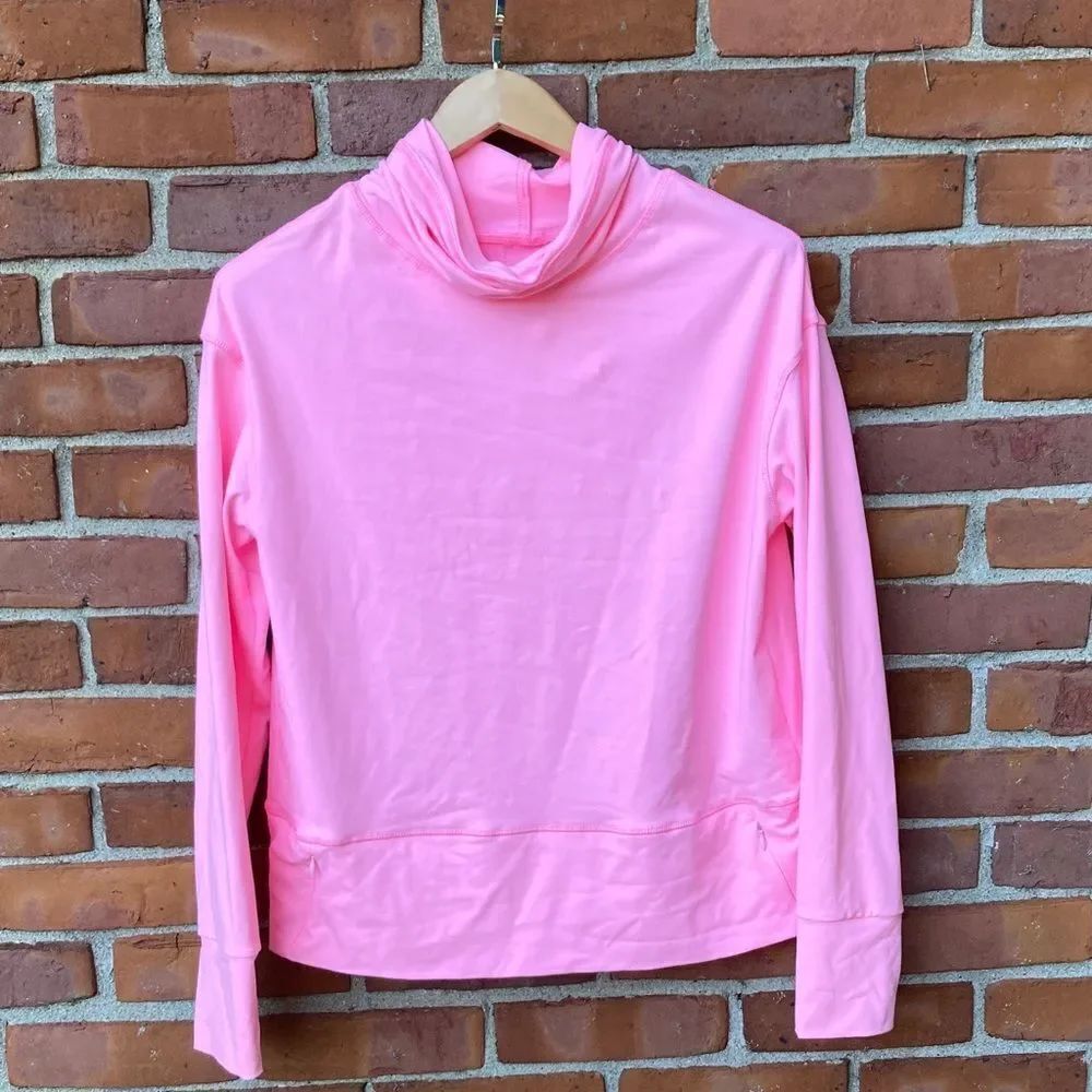 Pink Long Sleeve Cowl Neck Top